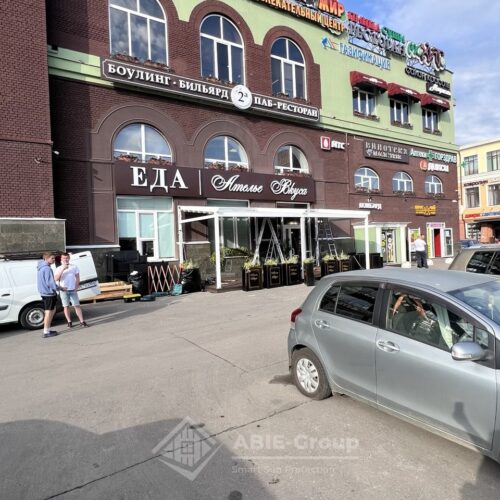 Фотографии выполненных работ компании «ABIE-GROUP» Алюминиевой перголы со сдвижным тентом и led подсветкой. г.Москва